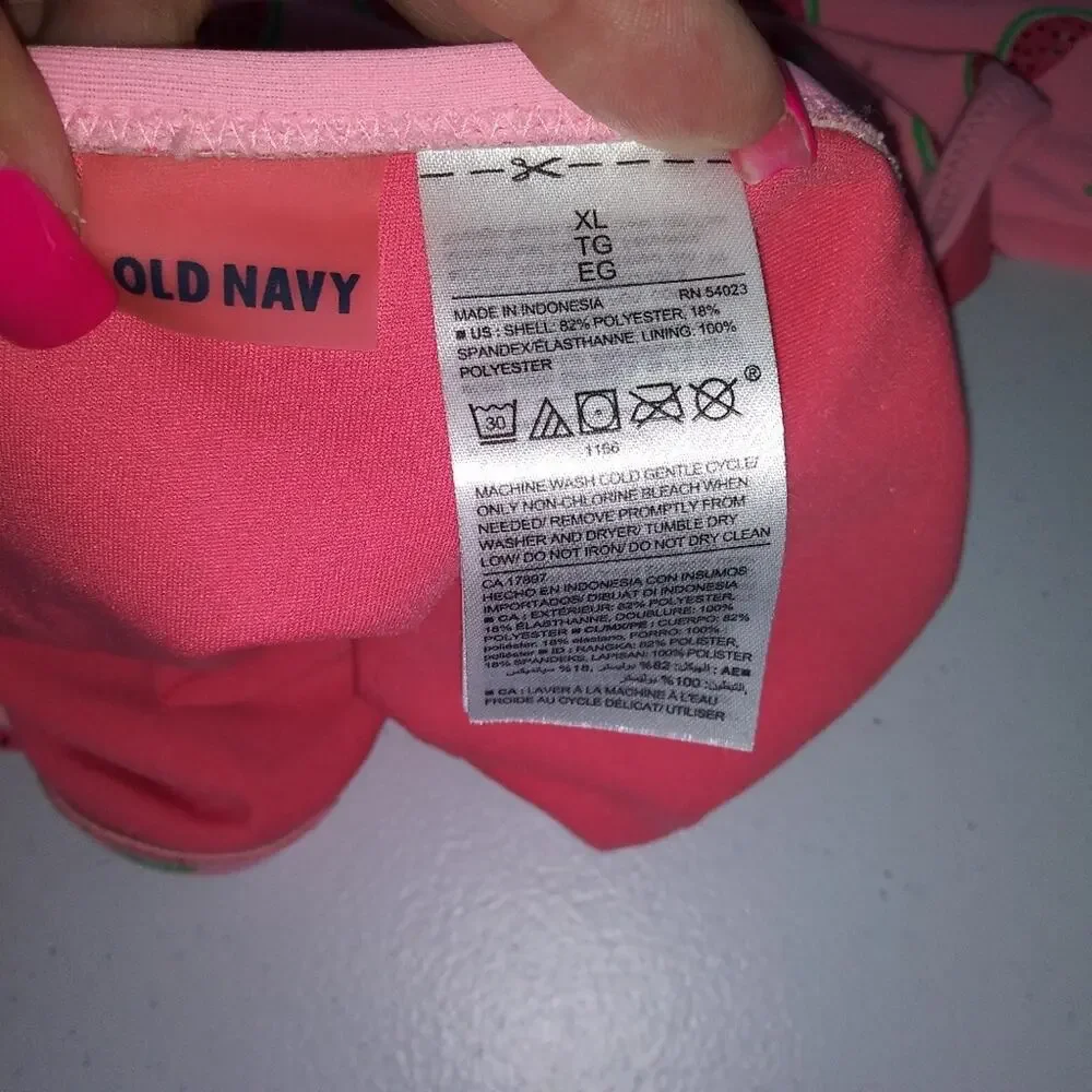 Old Navy Girls OLX Twist Front Watermelon Print 2 Piece Swimsuit Size XL